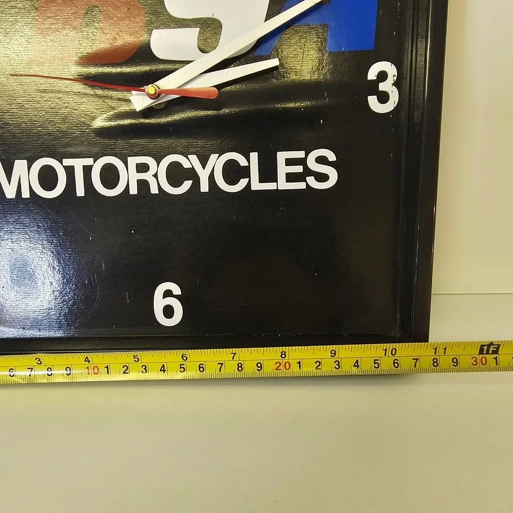 BSA Motorcycles Square Wall Clock Black Red Blue Logo Garage Decor 11.5 Inch